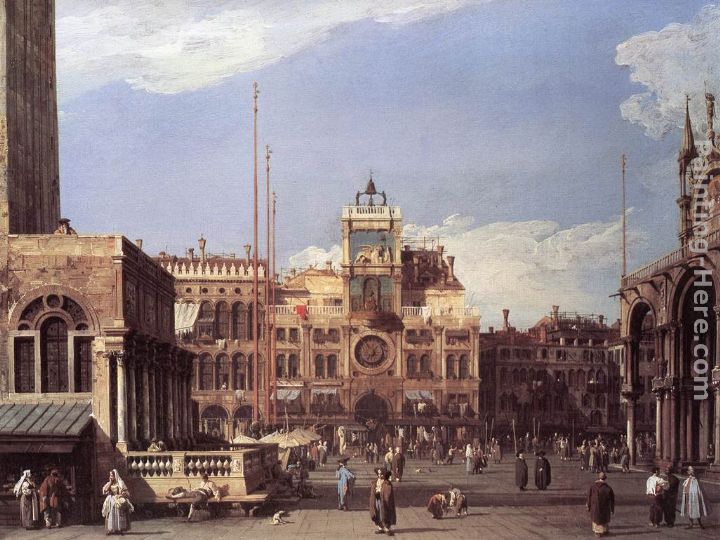Piazza San Marco the Clocktower painting - Canaletto Piazza San Marco the Clocktower art painting